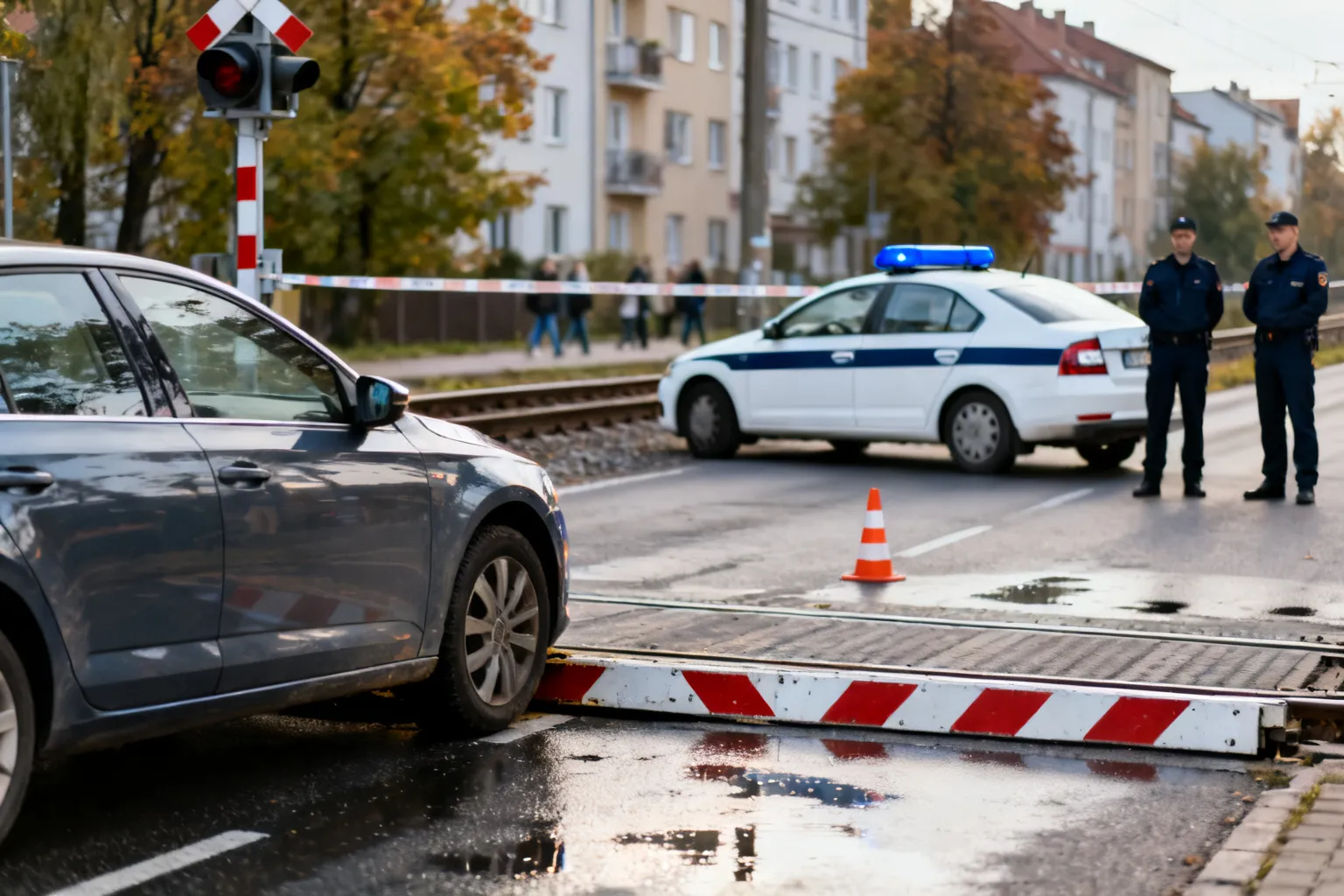 Wszedł na przejazd przy opuszczonych zaporach — mandat 2 000 zł