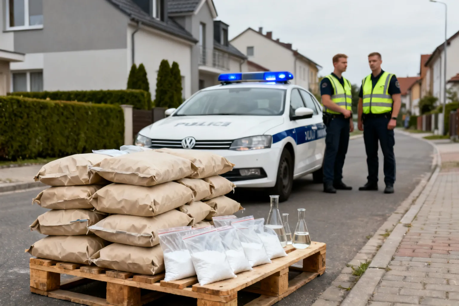 Zlikwidowano laboratorium klefedronu koło Kłodawy. Zabezpieczono 512 kg narkotyku