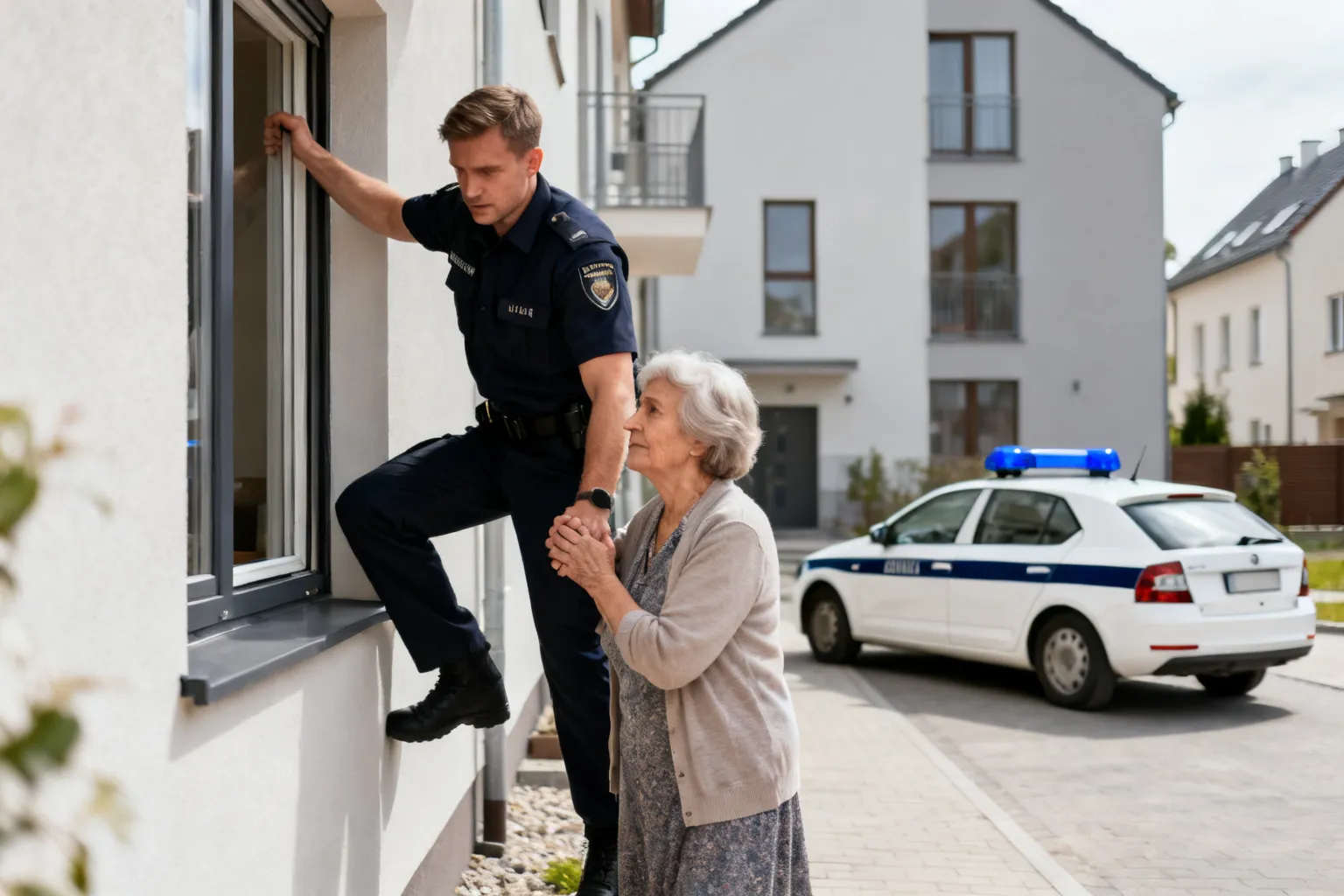 Policja weszła przez okno, by pomóc 82-letniej mieszkance Straszydla