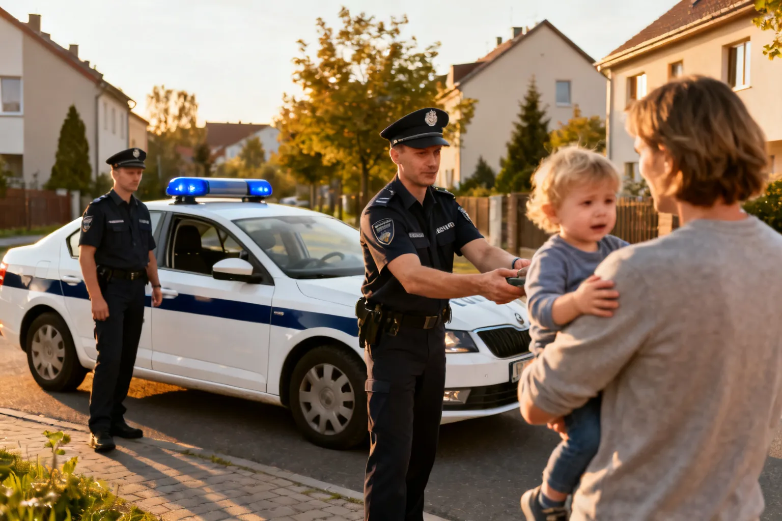 Policjanci uwolnili roczne dziecko z zatrzaśniętego samochodu w Trzebnicy